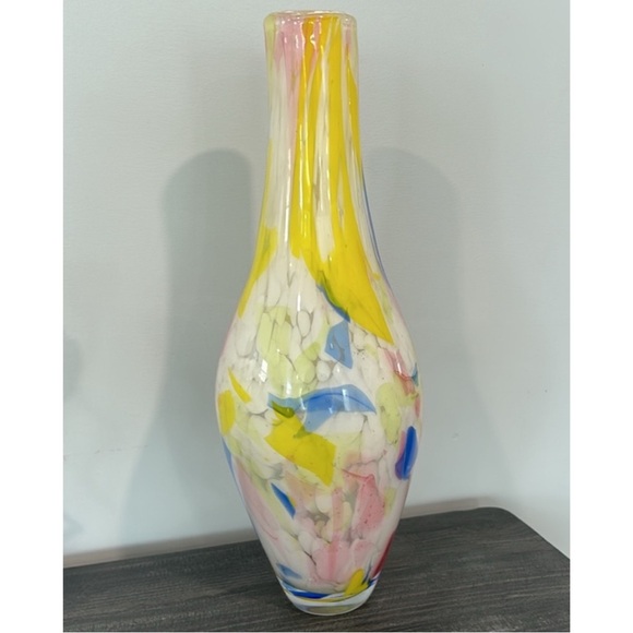 Vintage Hand Blown Glass Vase Confetti - Picture 3 of 8
